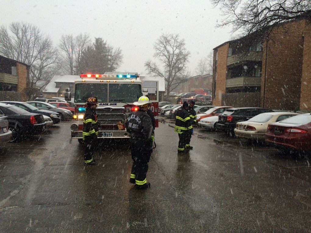 Apartment fire displaces two families